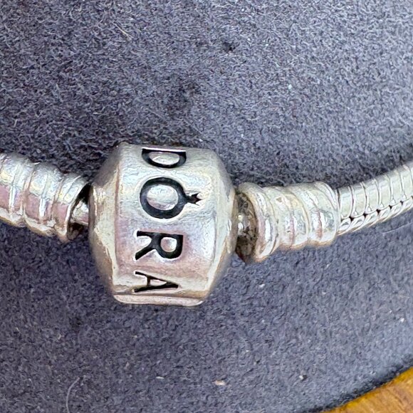 VTG Pandora ALE Sterling Silver 925 Slide Charm Bracelet Safety Chain 9" - Picture 6 of 8